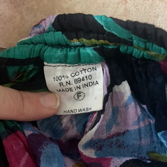 Boho Sheer Flowy Multi Colored Floral Skirt 100%‎ cotton, Sz L/XL - Picture 4 of 7